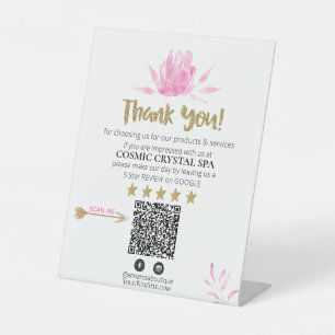 Signe De Table *~* FLORAL PINK Review Logo MERCI QR AP8