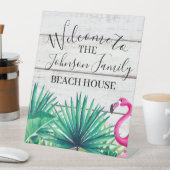 Signe De Table Floral tropical Nom de famille Maison de plage Bie (In SItu)