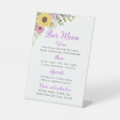 Signe De Table Floral Wedding Wildflower Sunflower Daisy Bar (Recto)