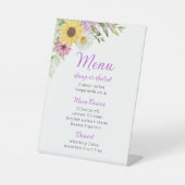 Signe De Table Floral Wedding Wildflower Sunflower Daisy Menu (Recto)