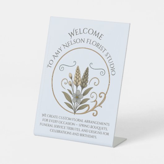 Signe De Table Floral Welcome Sign for Florists (Recto)