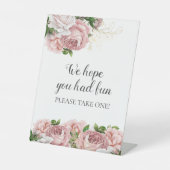 Signe De Table Flore Rose Vive Nous Espérons Que Vous Avez Amusé  (Recto)