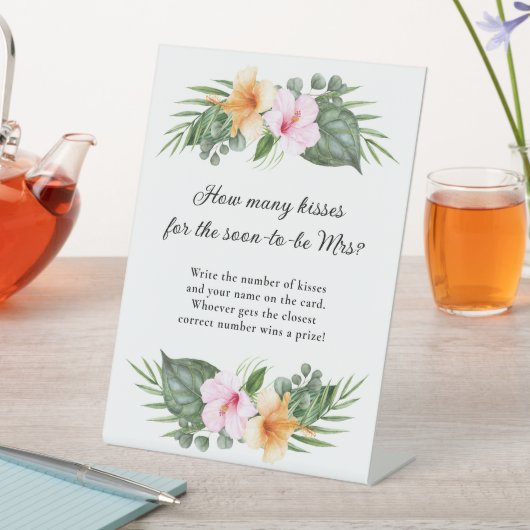 Signe De Table Flore tropicale Combien de baisers jeu (In SItu)