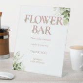 Signe De Table Flower Bar Dusty Rose Verdure Baby shower Floral (In SItu)