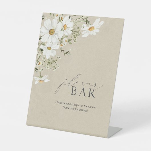 Signe De Table Flower Bar Rustique Aquarelle Fête des mariées mar (Recto)