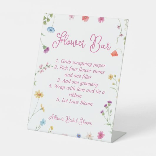 Signe De Table Flower Bar Sign (Recto)