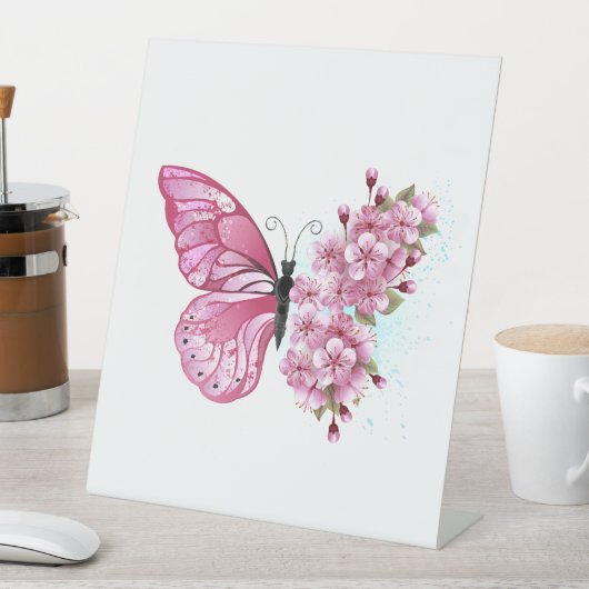 Signe De Table Flower Butterfly (In SItu)