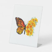 Signe De Table Flower Butterfly with Yellow California Poppy (Recto)
