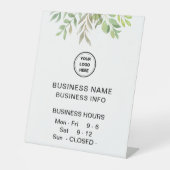 Signe De Table Folio Avec Logo Heures d'ouverture (Recto)