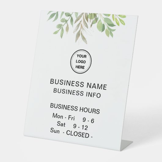 Signe De Table Folio Avec Logo Heures d'ouverture (Recto)