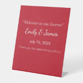 Signe De Table Fond Rouge Foncé (Recto)