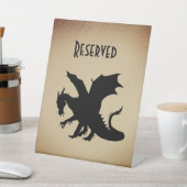 Signe De Table Fond rustique Dragon noir réservé (In SItu)