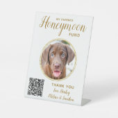 Signe De Table Fonds de lune de miel Animaux Mariages Gold QR Cod (Recto)