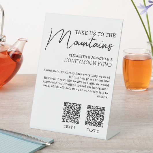 Signe De Table fonds de lune de miel argent moderne code qr (In SItu)