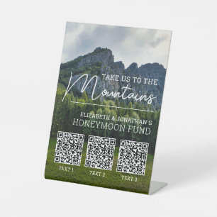 Signe De Table fonds de lune de miel argent moderne code qr