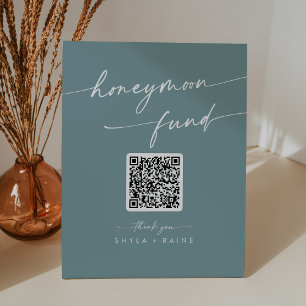 Signe De Table Fonds de Mariage Lune de Miel Bohème Chic Sarcelle