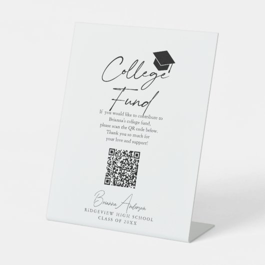 Signe De Table Fonds du collège de Cap Graduation Script (Recto)