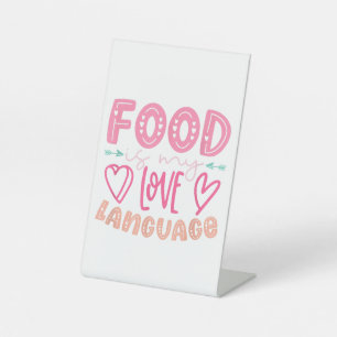 Signe De Table Food Is My Love Language - Retro Food Lover Chef C