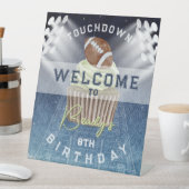 Signe De Table Football Touchdown Affiche de bienvenue fête d'ann (In SItu)