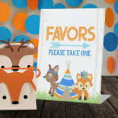 Signe De Table Forest Fox et Deer Woodland Party Favoriser