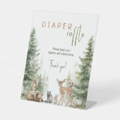 Signe De Table Forêt Bois Animaux Baby shower Déchets Raffle (Recto)