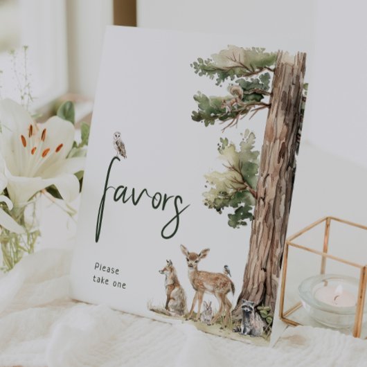 Signe De Table Forêt Bois Animaux Baby shower Faveurs