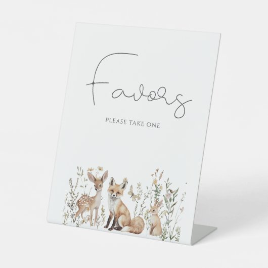 Signe De Table Forêt forestière Animaux Baby shower Faveurs (Recto)