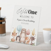 Signe De Table Forêt sauvage d'une mignonne Bois Animaux Annivers (In SItu)