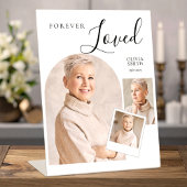 Signe De Table Forever Loved Funeral Minimalist Photo Collage 