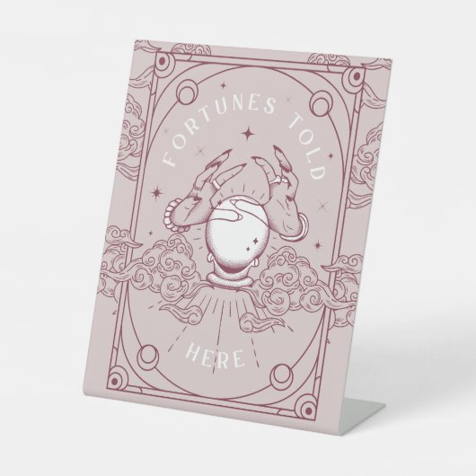 Signe De Table Fortunes Told Here Pink Baby Shower (Recto)