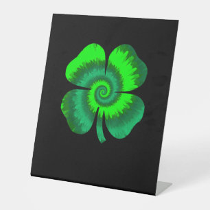 Signe De Table Four Leaf Clover Tie Dye St Patrick's Day Lucky Sh