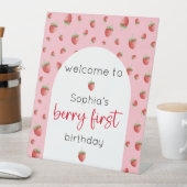 Signe De Table Fraise 1er anniversaire Berry Première bienvenue (In SItu)