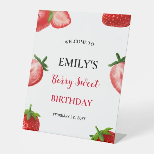 Signe De Table Fraise 1er anniversaire Berry Sweet Affiche de bie (Recto)