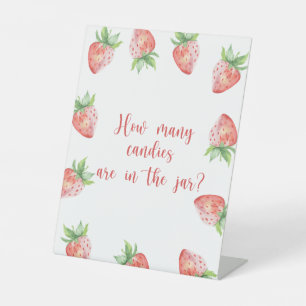 Signe De Table fraise - devinez combien de bonbons Poster