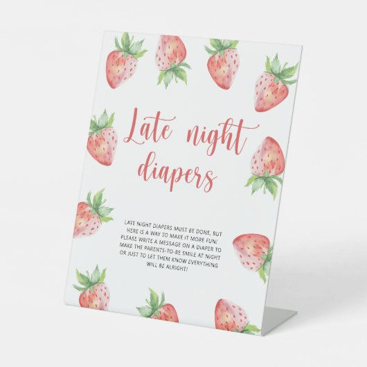 Signe De Table Fraise \ Jeu de couches tard la nuit (Recto)
