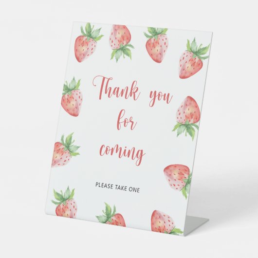 Signe De Table Fraise \ Merci d'être venu  (Recto)