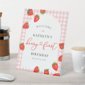 Signe De Table Fraise Premier anniversaire Berry rose Bienvenue (In SItu)