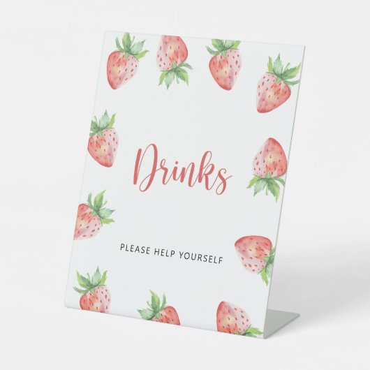 Signe De Table Fraises - Boissons à servir soi-même (Recto)