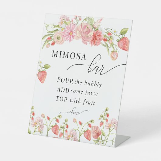 Signe De Table Framboise | Bar de Fêtes des mariées d'été (Recto)