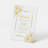 Signe De Table Frangipani frangipani blanc, mariage tropical fave (Recto)