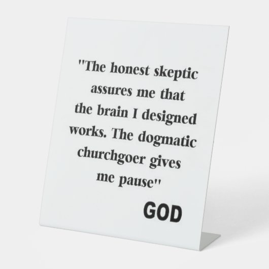 Signe De Table freethinker anti-religion drôle (Recto)