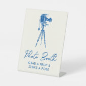 Signe De Table French Blue Whimsical Camera Photo Booth (Recto)
