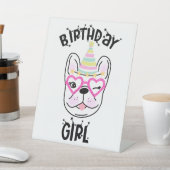 Signe De Table French Bulldog Frenchie Anniversaire Thème (In SItu)