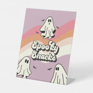 Signe De Table Friandises d'anniversaire fantôme rétro Spooky One