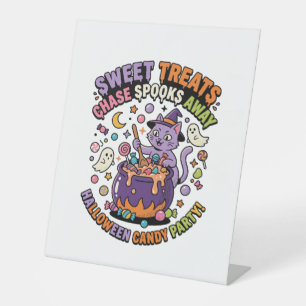 Signe De Table Friandises d'Halloween Chaudron de friandises effr
