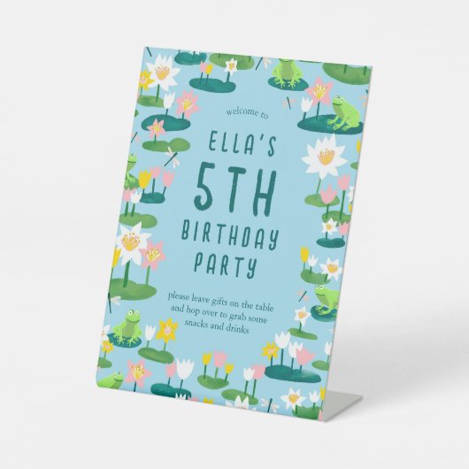 Signe De Table Frogs and Lily Pads Cute Birthday Party (Recto)