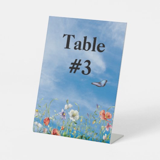 Signe De Table Frontière Fleur sauvage mariage (Recto)