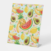 Signe De Table Fruits d'été frais Motif (Recto)