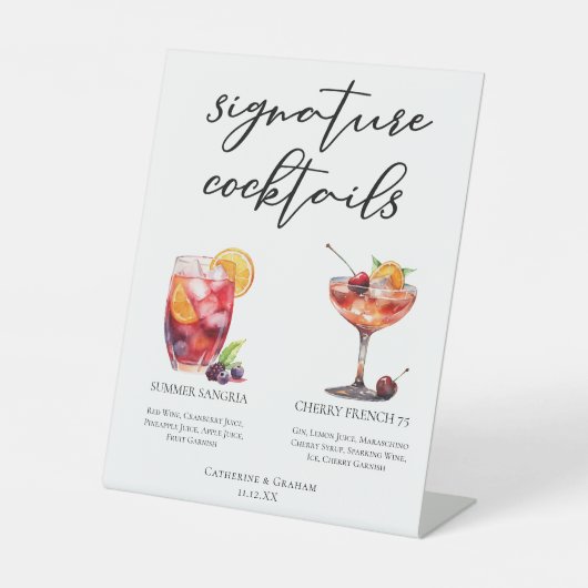 Signe De Table Fruity Mariage Signature Cocktails Menu (Recto)