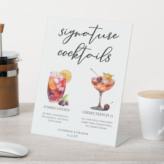 Signe De Table Fruity Mariage Signature Cocktails Menu (In SItu)